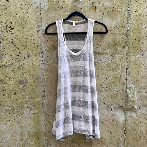 Eileen Fisher Tops - Eileen Fisher Linen Tank Top, Grey / White Stripes, Small